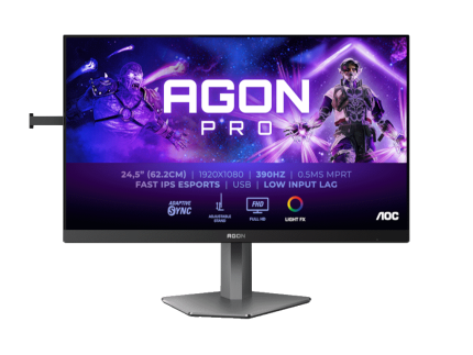 Monitor AOC AGON AG256FS 24.5"/IPS/1920x1080/390Hz/1ms GtG/HDMIx2,DP,USB/adaptive sync/pivot/crna